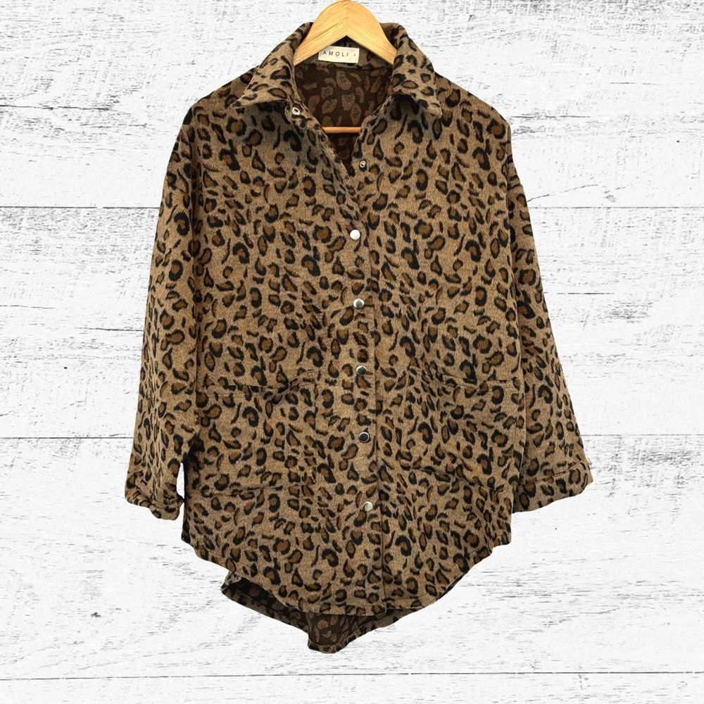 Leopard Print Teddy Jacket